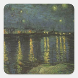 Starry Night Over the Rhone Square Sticker
