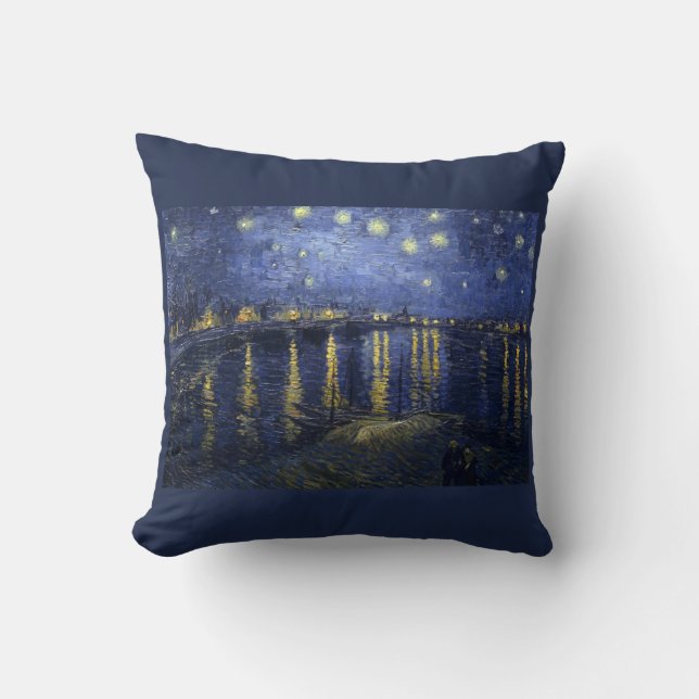 Starry Night Over the Rhone - Van Gogh (1888) Throw Pillow (Front)