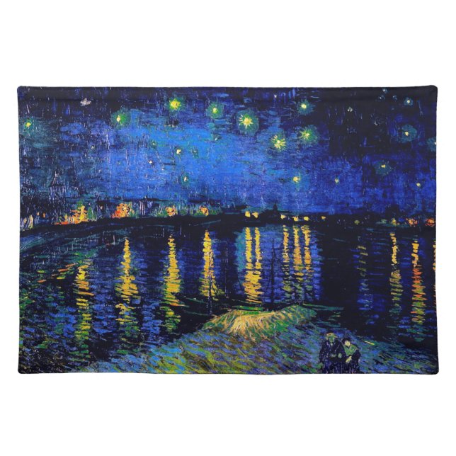Starry Night Over the Rhone Van Gogh Fine Art Cloth Placemat (Front)