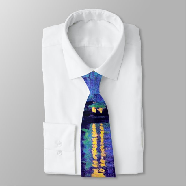 Starry Night Over the Rhone Van Gogh Fine Art Tie (Tied)