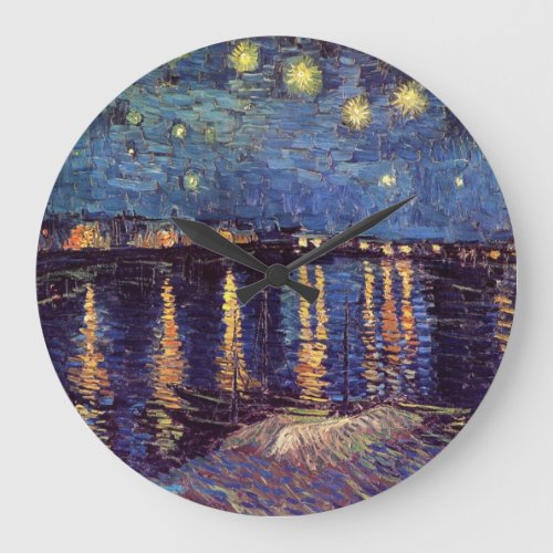 Starry Night Over the Rhone _ Van Gogh Large Clock