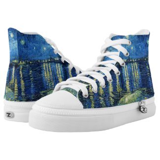 Starry Night over the Rhone Vincent van Gogh blue High-Top Sneakers