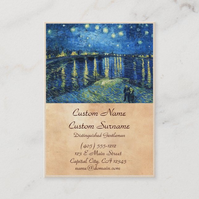 Starry Night over the Rhone Vincent van Gogh Business Card (Front)