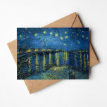 Starry Night Over the Rhône | Vincent Van Gogh Card<br><div class="desc">Starry Night Over the Rhône (1888) by Dutch artist Vincent Van Gogh. Original artwork is an oil on canvas depicting an energetic post-impressionist night sky in moody shades of blue and yellow. 

Use the design tools to add custom text or personalize the image.</div>