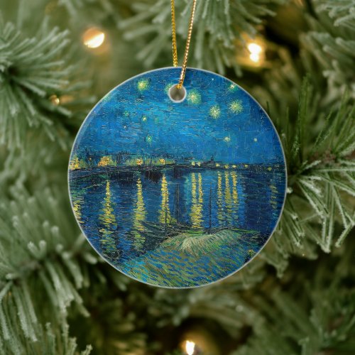 Starry Night Over the Rhne  Vincent Van Gogh Ceramic Ornament