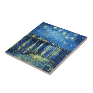 Starry Night over the Rhone Vincent van Gogh Ceramic Tile