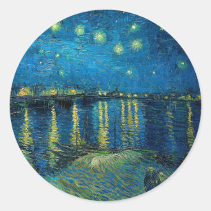 Starry Night Over the Rhône Vincent van Gogh Classic Round Sticker