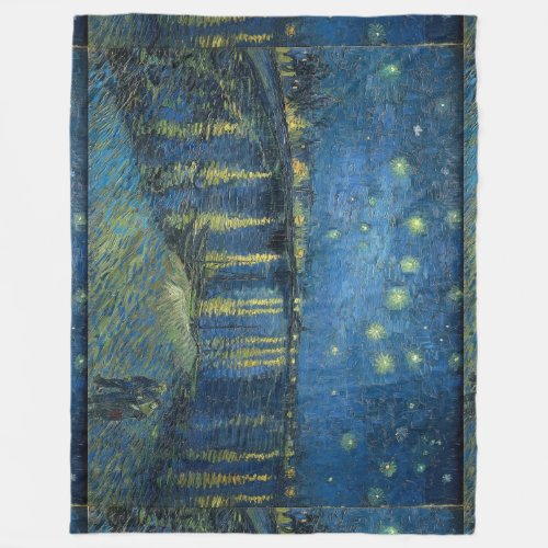 Starry Night Over The Rhone Vincent van Gogh Fleece Blanket
