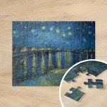 Starry Night Over the Rhône | Vincent Van Gogh Jigsaw Puzzle<br><div class="desc">Starry Night Over the Rhône (1888) by Dutch artist Vincent Van Gogh. Original artwork is an oil on canvas depicting an energetic post-impressionist night sky in moody shades of blue and yellow. 

Use the design tools to add custom text or personalize the image.</div>