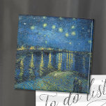 Starry Night Over the Rhône | Vincent Van Gogh Mag Magnet<br><div class="desc">Starry Night Over the Rhône (1888) by Dutch artist Vincent Van Gogh. Original artwork is an oil on canvas depicting an energetic post-impressionist night sky in moody shades of blue and yellow. 

Use the design tools to add custom text or personalize the image.</div>