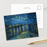 Starry Night Over the Rhône | Vincent Van Gogh Postcard<br><div class="desc">Starry Night Over the Rhône (1888) by Dutch artist Vincent Van Gogh. Original artwork is an oil on canvas depicting an energetic post-impressionist night sky in moody shades of blue and yellow. 

Use the design tools to add custom text or personalize the image.</div>