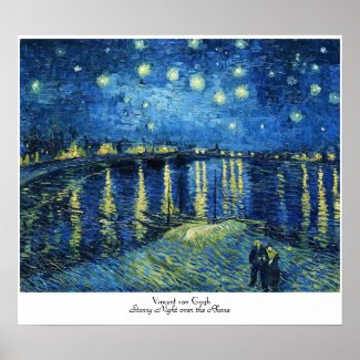 Starry Night over the Rhone Vincent van Gogh Poster
