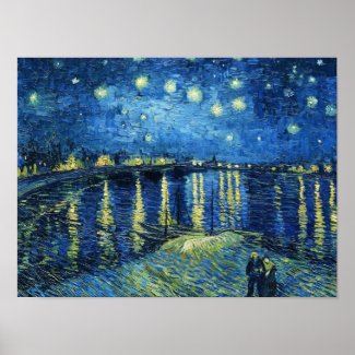 Starry Night over the Rhone Vincent van Gogh Poster