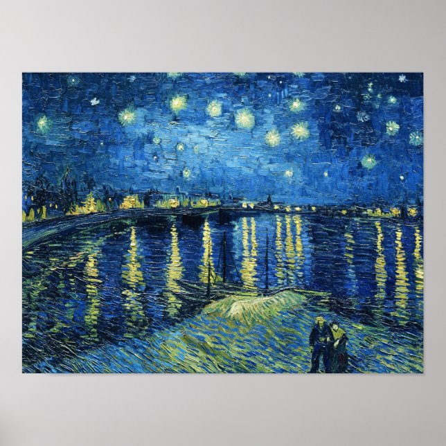 Starry Night over the Rhone Vincent van Gogh Poster (Front)