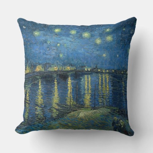 Starry Night Over The Rhone Vincent van Gogh Throw Pillow