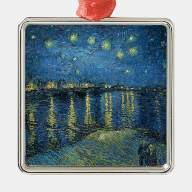 Starry Night Over the River Rhone (by van Gogh) Metal Ornament (Front)