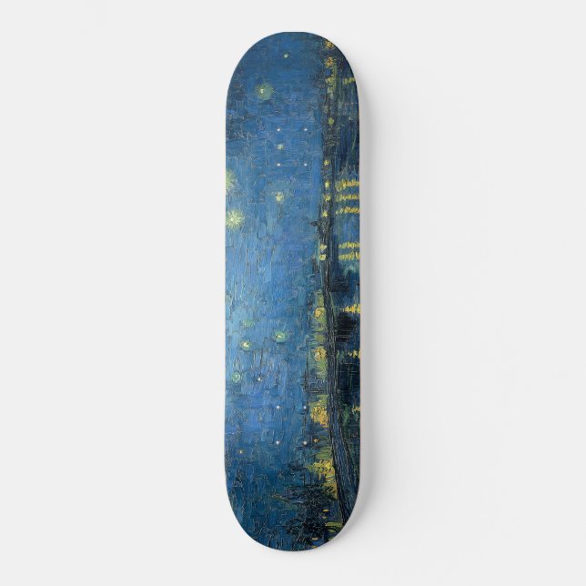 Starry Night Over the River Rhone (by van Gogh) Skateboard (Front)