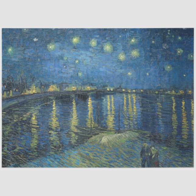 Starry Night Over the River Rhone (by van Gogh) Tissue Paper (Front)