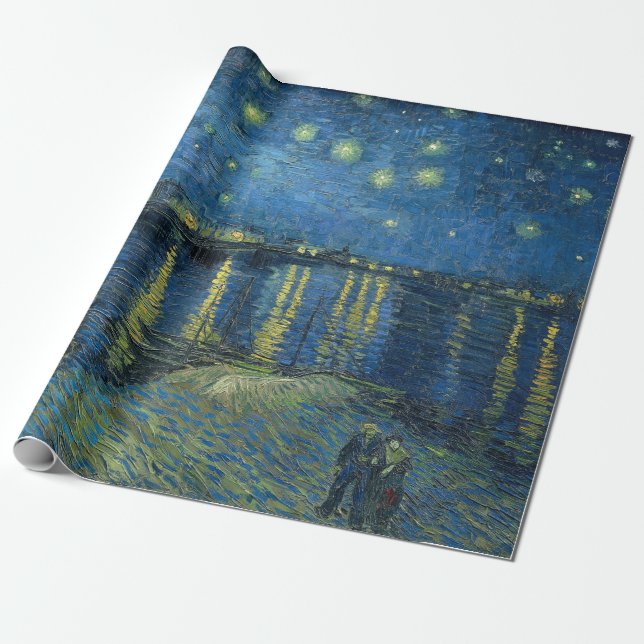 Starry Night Over the River Rhone (by van Gogh) Wrapping Paper (Unrolled)