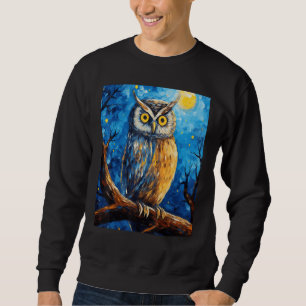 Starry Night Owl van Gogh Painting Sweatshirt