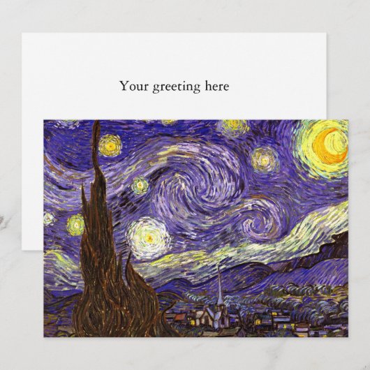 Starry Night painting by artist Vincent Van Gogh (Front/Back)