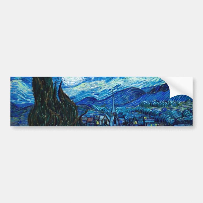 Starry Night Painting By Painter Vincent Van Gogh Bumper Stickers