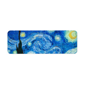 Starry Night Painting By Painter Vincent Van Gogh Label
