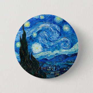 Starry Night Painting By Painter Vincent Van Gogh Pinback Button