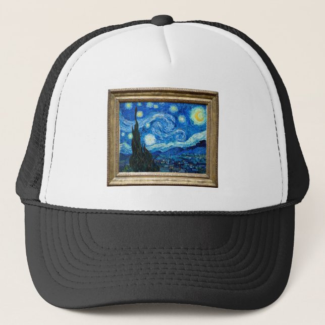 Starry Night Painting By Painter Vincent Van Gogh Trucker Hat (Front)