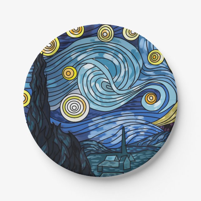 Starry Night  Paper Plates (Front)