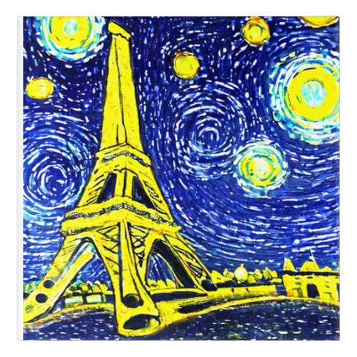 Starry Night Paris France Acrylic Print