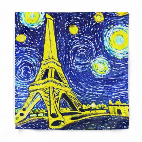 Starry Night Paris France Bandana