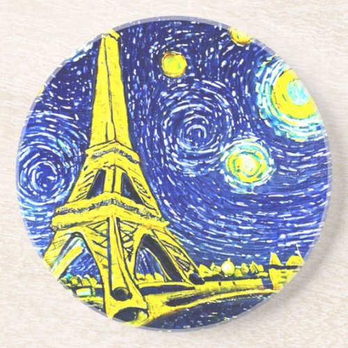 Starry Night Paris France Coaster