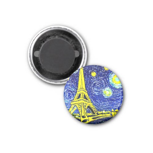 Starry Night Paris France Magnet