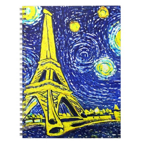 Starry Night Paris France Notebook