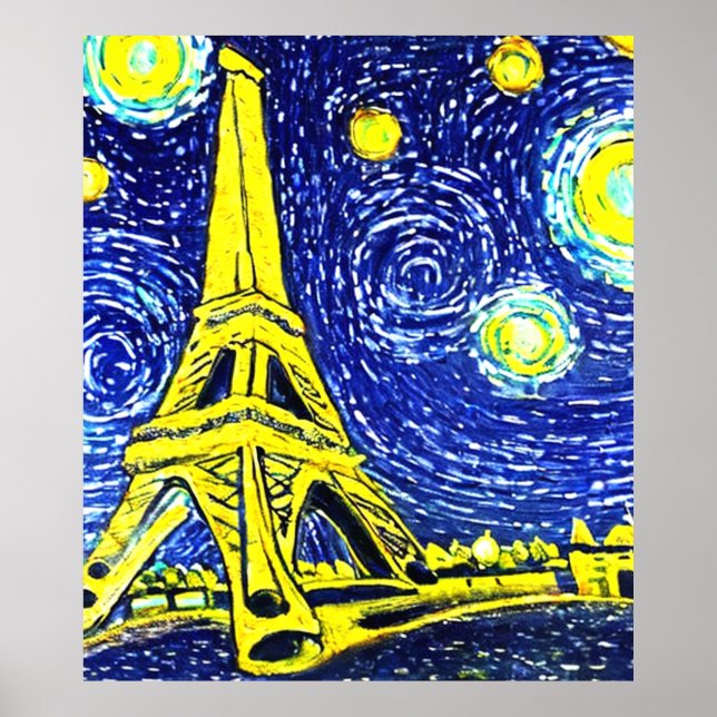 Starry Night Paris France Poster (Front)