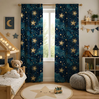 Starry Night Pattern Blackout Curtains