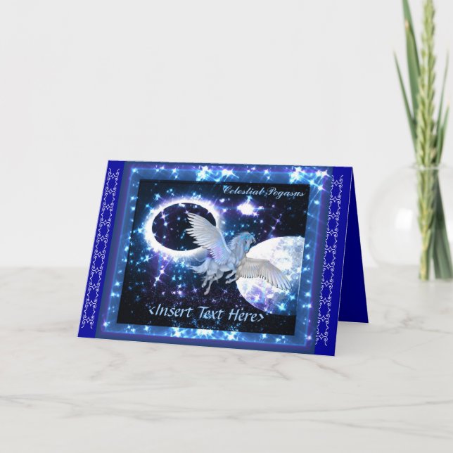 Starry Night Pegasus Greeting Card (Front)