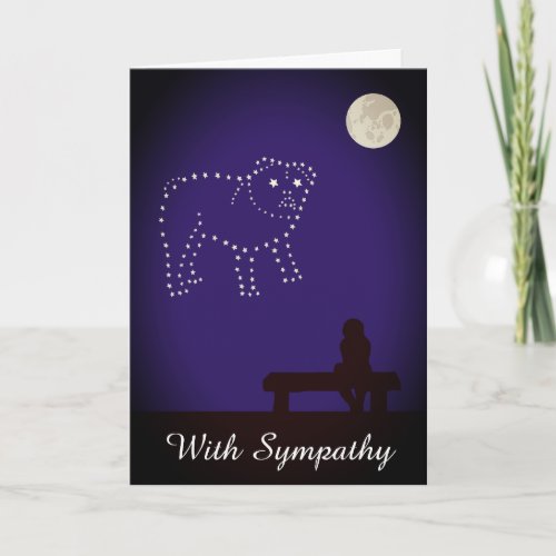 Starry Night Pet Bulldog Dog Sympathy Card