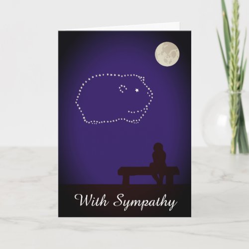 Starry Night Pet Guinea Pig Sympathy Card