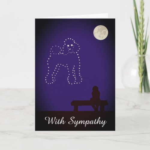 Starry Night Pet Poodle Dog Sympathy Card