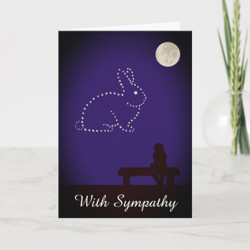 Starry Night Pet Rabbit Sympathy Card