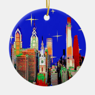 Starry Night Philadelphia Ceramic Ornament