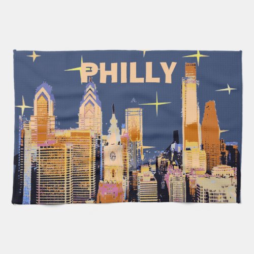 Starry Night Philadelphia personalize Kitchen Towel