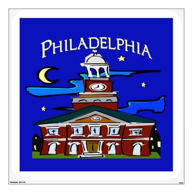 Starry Night Philly Moon Wall Decal (Front)