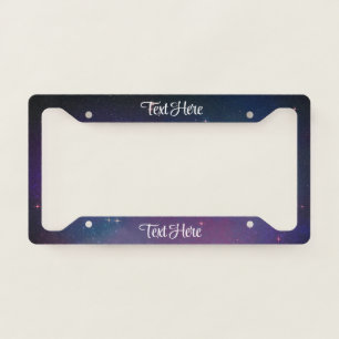 Starry Night Pink Galaxy Sky Personalized License Plate Frame