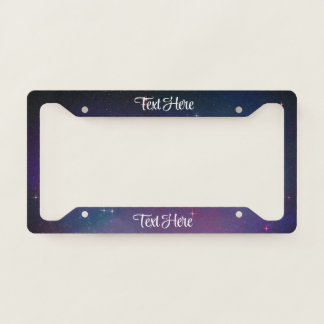 Starry Night Pink Galaxy Sky Personalized License Plate Frame
