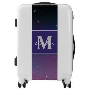 Starry Night Pink Galaxy Sky Personalized Luggage