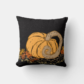Starry Night Pumpkin Patch Throw Pillow