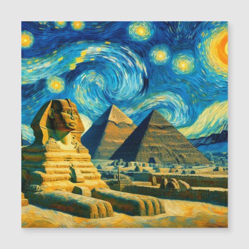 Starry Night Pyramids Sphinx Egypt